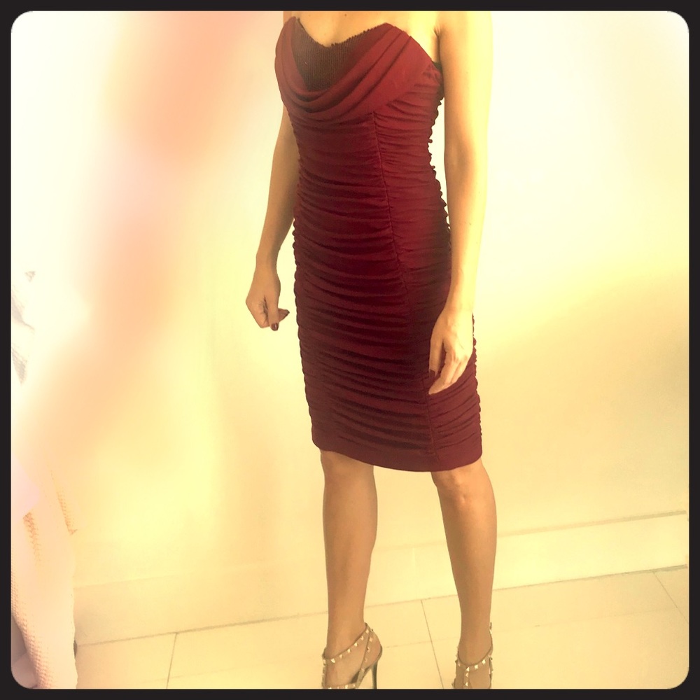 Badgley Mischka Sexy Burgundy Dress